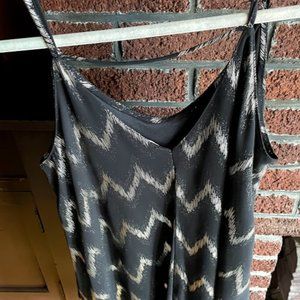 Lush Chevron Black & Silver Slip Dress